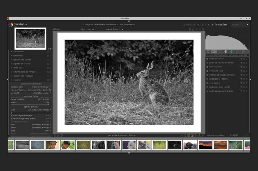 Retouche photo avec Darktable pour améliorer une image RAW