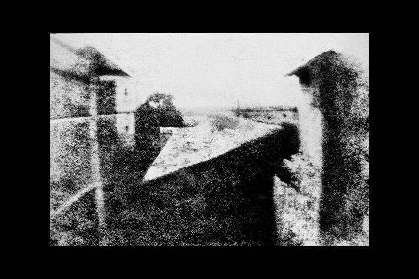 Héliographie « Point de vue du Gras » réalisée par Nicéphore Niépce vers 1827