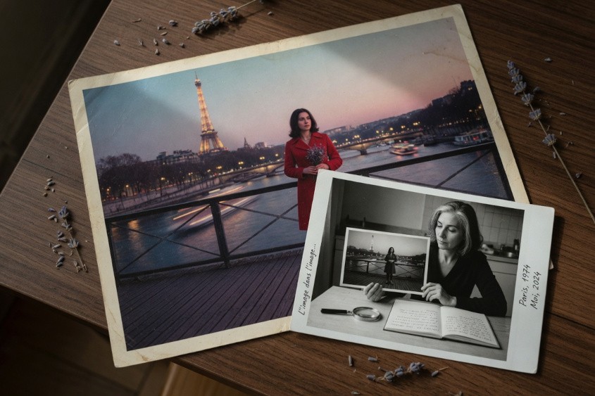 Photographie créative utilisant la technique de l'image dans l'image pour raconter une histoire visuelle